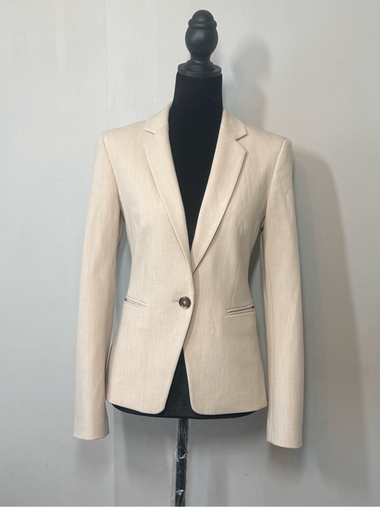 Express Jackets & Blazers - Express Cream Single-Button Tailored Blazer